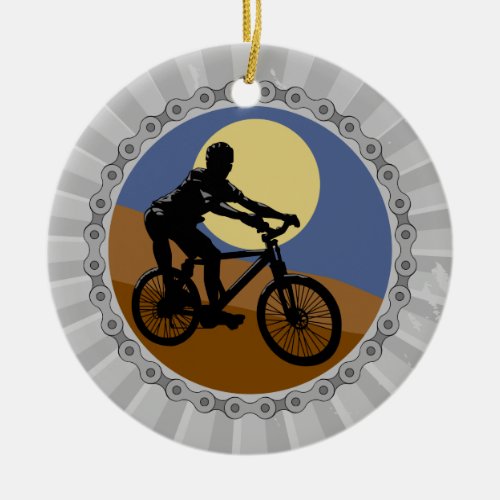 mountain bike chain sprocket design ceramic ornament