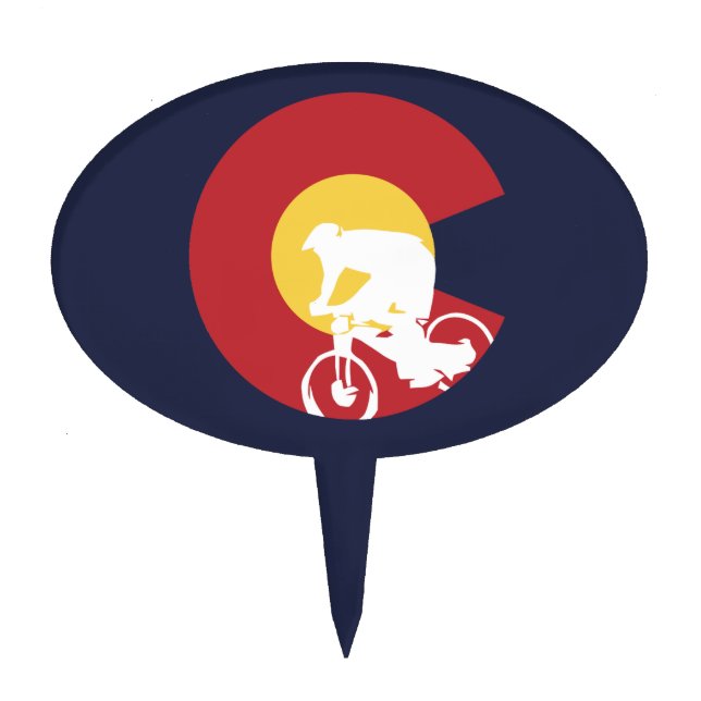 Mountain Bike Colorado Cake Topper (Front)