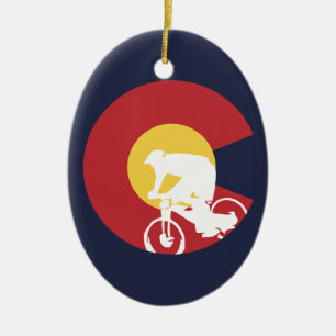 Mountain Bike Colorado Ceramic Ornament