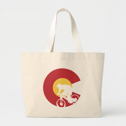 Mountain Bike Colorado Large Tote Bag