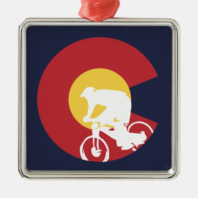 Mountain Bike Colorado Metal Ornament (Front)