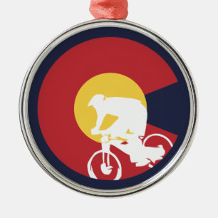 Mountain Bike Colorado Metal Ornament