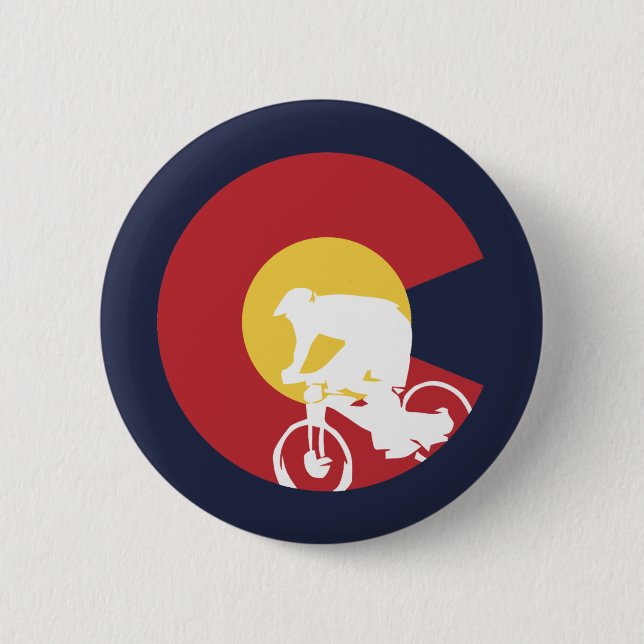 Mountain Bike Colorado Pinback Button (Front)