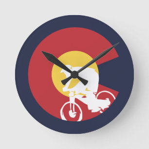 Mountain Bike Colorado Round Clock