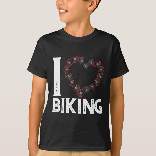 Mountain Bike Cycling Bicycle I Love Biking  T-Shirt (Front)