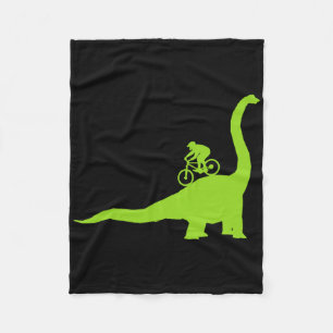 Mountain Bike Dinosaur Mtb Biker Cyclist  Fleece Blanket