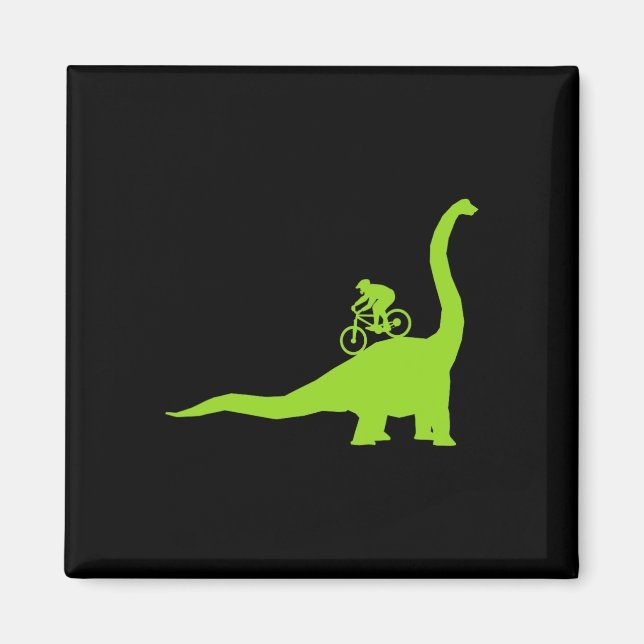 Mountain Bike Dinosaur Mtb Biker Cyclist  Magnet (Front)