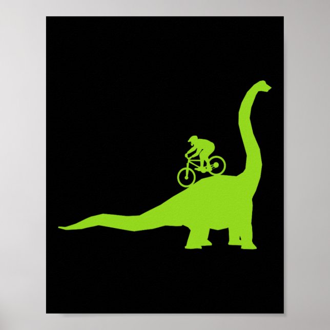 Mountain Bike Dinosaur Mtb Biker Cyclist  Poster (Front)