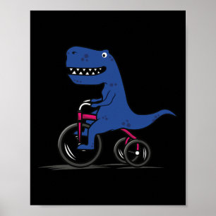 Mountain Bike Dinosaur . Mtb Biking Tee Poster
