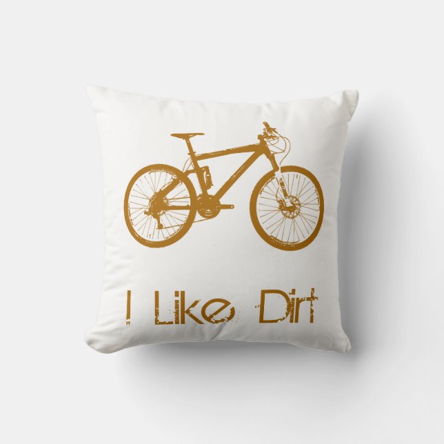 Mountain Bike Dirt Throw Pillow (Front)