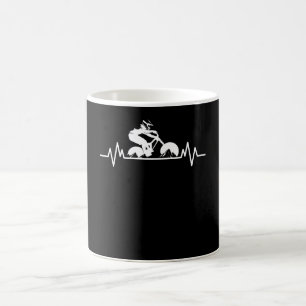 Mountain Bike Downhill Heartbeat Fun Bicycle Gift Coffee Mug