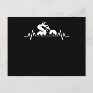 Mountain Bike Downhill Heartbeat Fun Bicycle Gift Postcard