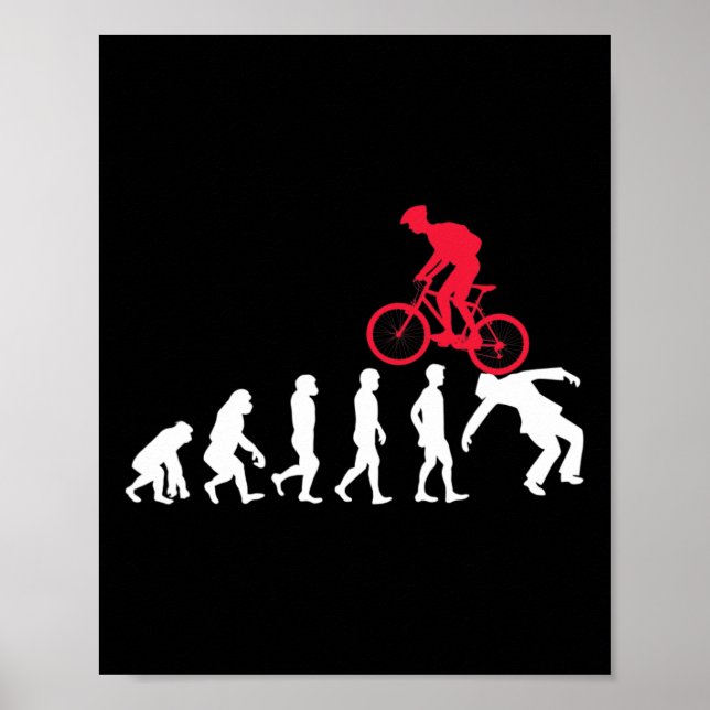 Mountain Bike Evolution Mtb Crash Biker Cyclist  Poster (Front)