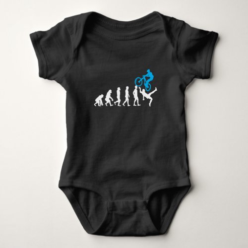 Mountain Bike Evolution MTB  Cyclist Funny Biker Baby Bodysuit