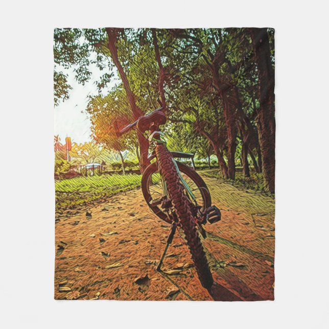 mountain bike gifts fleece blanket (Front)