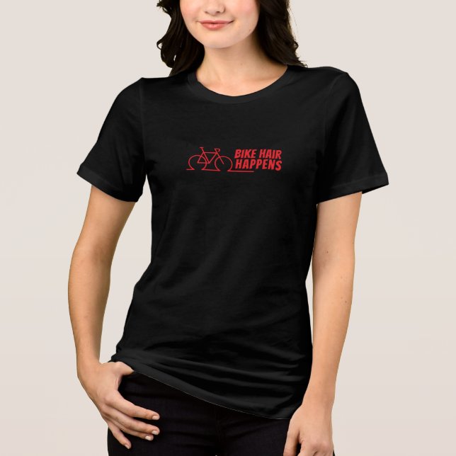 Mountain Bike Girl Irony red black Tri-Blend Shirt (Front)