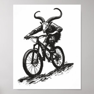 Mountain Bike Goat Mtb Enduro Biker Downhill Bikin Poster