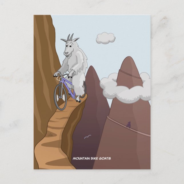 Mountain Bike Goats Postcard (Front)