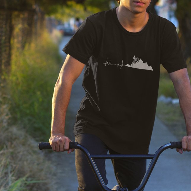 Mountain Bike Heartbeat Cycling T-Shirt (Creator Uploaded)
