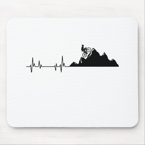 Mountain Bike Heartbeat Mouse Pad