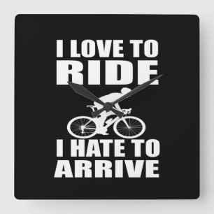 Mountain Bike Humor - Biking Quote - Funny Cycling Square Wall Clock