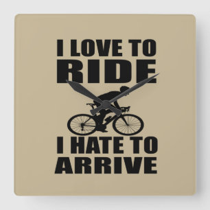 Mountain Bike Humor - Biking Quote - Funny Cycling Square Wall Clock