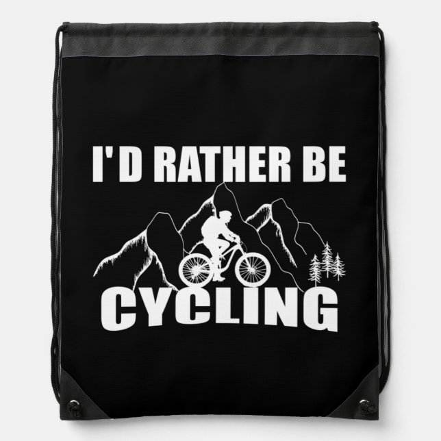 Mountain Bike Humor - Funny Cycling Drawstring Bag (Front)