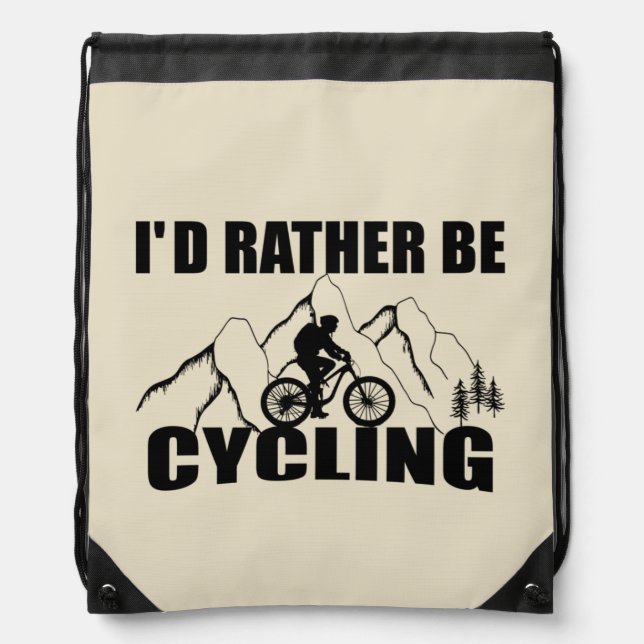 Mountain Bike Humor - Funny Cycling Drawstring Bag (Front)