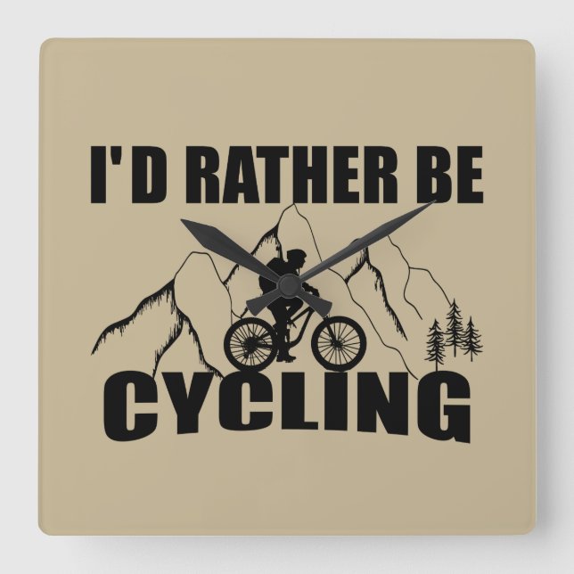 Mountain Bike Humor - Funny Cycling Square Wall Clock (Front)