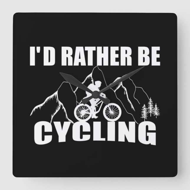 Mountain Bike Humor - Funny Cycling Square Wall Clock (Front)