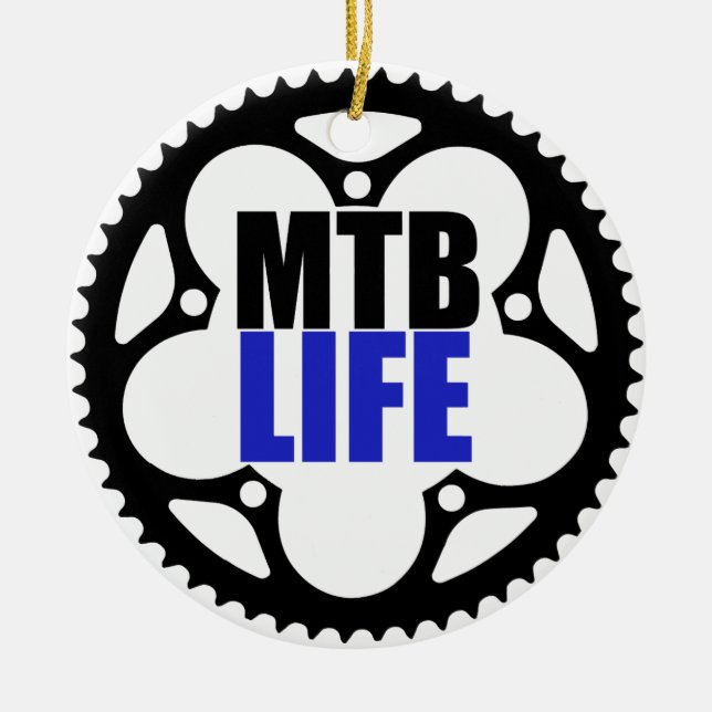 Mountain Bike Life Ceramic Ornament (Front)