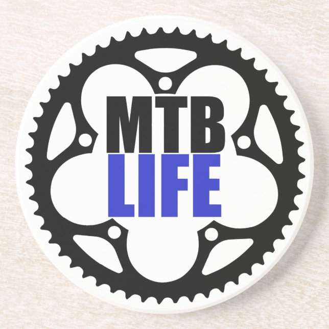 Mountain Bike Life Sandstone Coaster (Front)