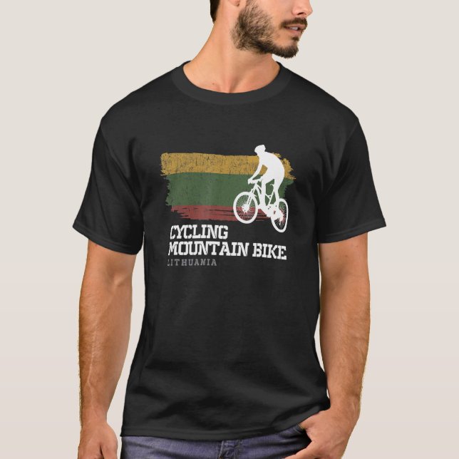 Mountain Bike Lithuania Mtb Downhill Biker Biking  T-Shirt (Front)