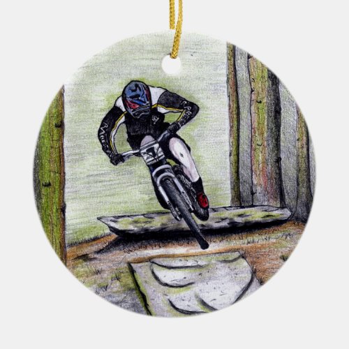 Mountain bike Llandegla mtb bmx Ceramic Ornament