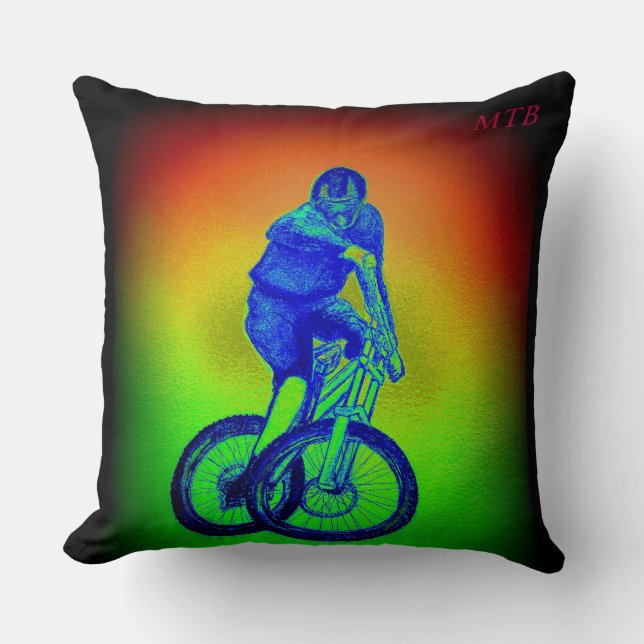 Mountain bike Llandegla mtb bmx Throw Pillow (Front)