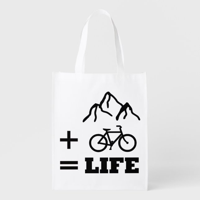 Mountain Bike Math Grocery Bag (Front)
