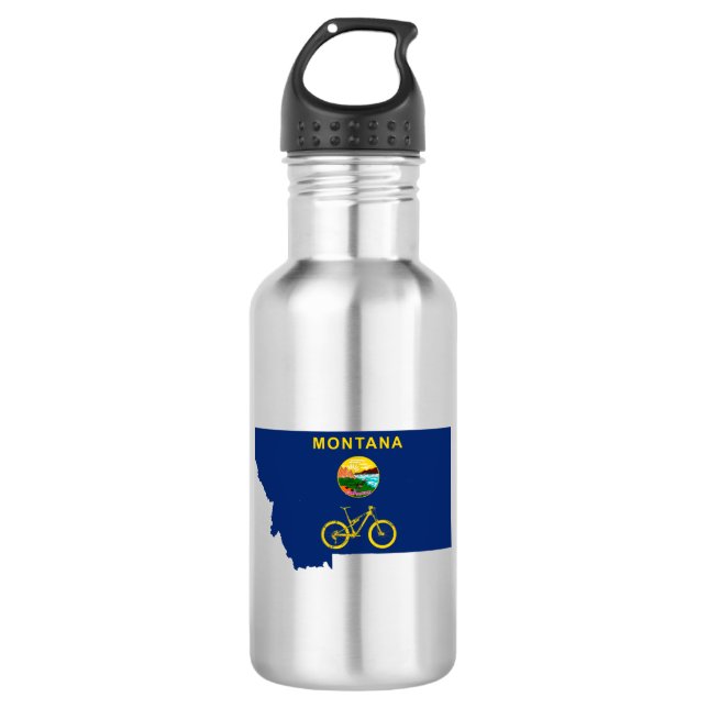 Mountain Bike Montana Stainless Steel Water Bottle (Front)
