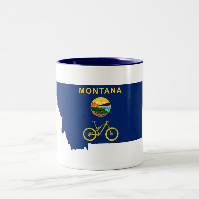 Mountain Bike Montana Two-Tone Coffee Mug (Center)