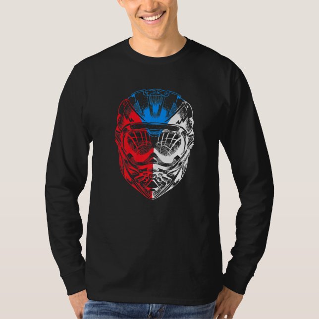 Mountain Bike Motorcycle Helmet Czech Republic Fla T-Shirt (Front)