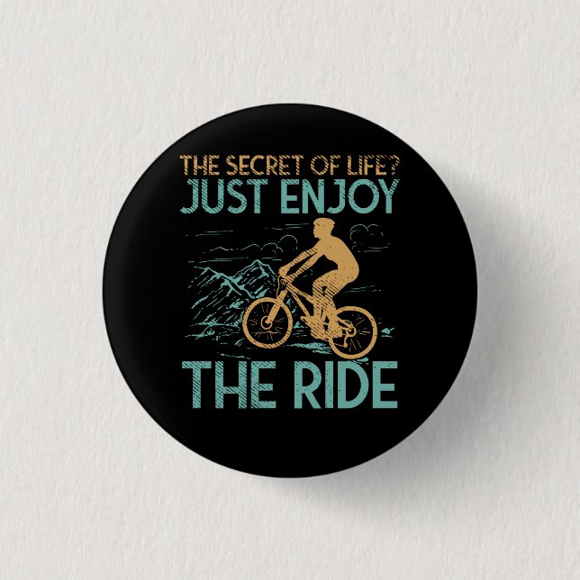 Mountain Bike Mountain Biker Button (Front)