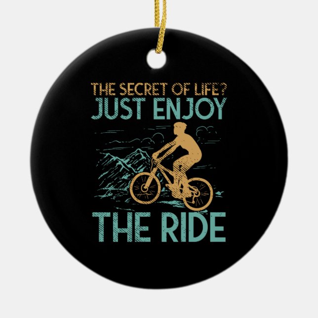 Mountain Bike Mountain Biker Ceramic Ornament (Front)
