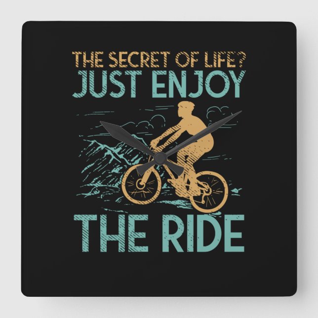 Mountain Bike Mountain Biker Square Wall Clock (Front)