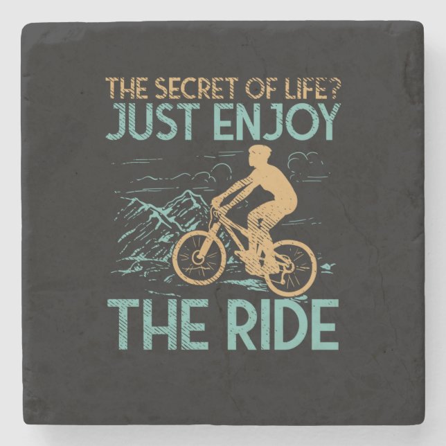 Mountain Bike Mountain Biker Stone Coaster (Front)