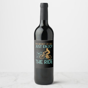 Mountain Bike Mountain Biker Wine Label