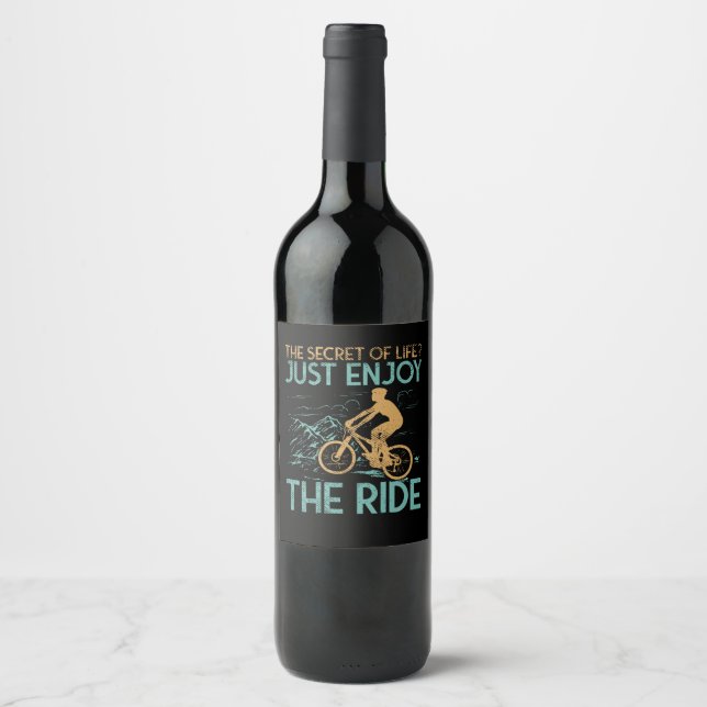 Mountain Bike Mountain Biker Wine Label (Front)