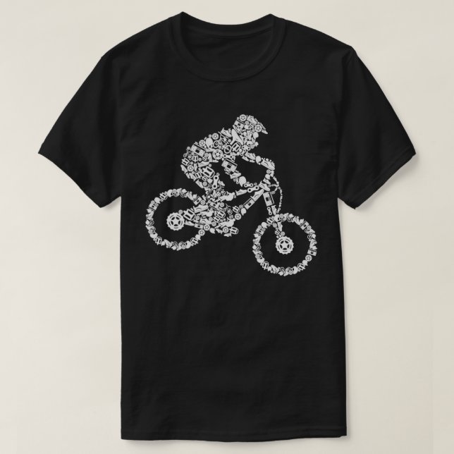 Mountain Bike MTB Downhill Biking Cycling Biker Bo T-Shirt (Design Front)