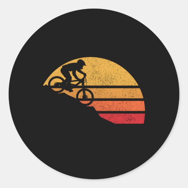 Mountain Bike Mtb Downhill Biking Cycling Biker Classic Round Sticker (Front)