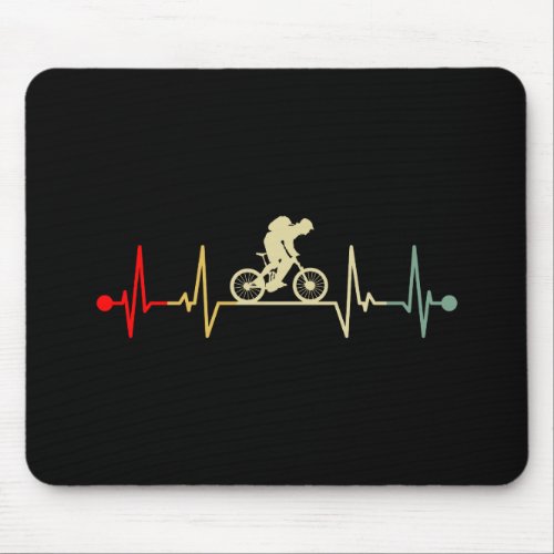 Mountain Bike MTB Heartbeat Vintage Mouse Pad