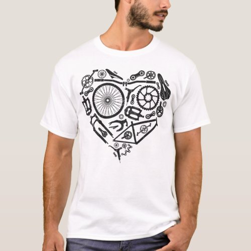 Mountain Bike Mtb Mountain Bike Heart Heart Bike T_Shirt