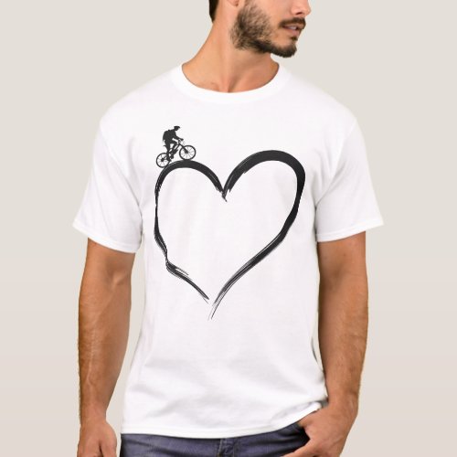 Mountain Bike Mtb Mountain Bike Heart Heart T_Shirt